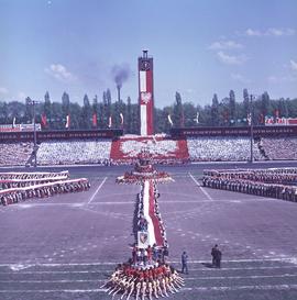 Pokaz gimnastycznym na Stadionie Olimpijskim