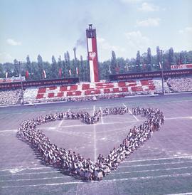 Pokaz gimnastycznym na Stadionie Olimpijskim