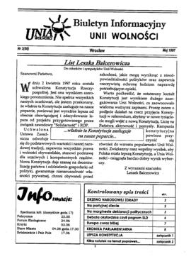 Biuletyn Informacyjny Unii Wolności - nr 3 (56)