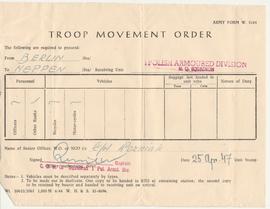 Troop movement order