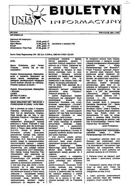 Biuletyn Informacyjny Unii Wolności - nr 9 (44)