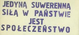 Jedyną suwerenną siłą w państwie jest społeczeństwo