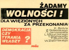 Żądamy wolności dla więzionych za przekonania