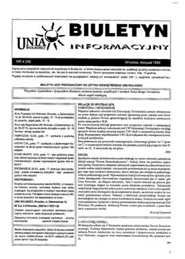 Biuletyn Informacyjny Unii Wolności - nr 4 (39)