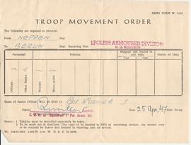 Troop movement order