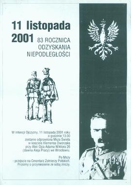 11 listopada 2001: 83 rocznica odzyskania niepodległości: msza św.