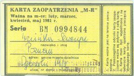 Karta zaopatrzenia M-R