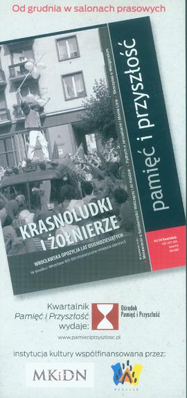 Od grudnia w salonach prasowych (ulotka reklamująca Kwartalnik Pamięć i Przyszłość)