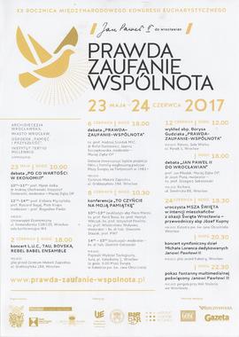 Program obchodów XX Rocznicy Międzynarodowego Konkresu Eucharystycznego