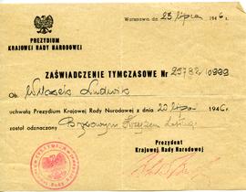 Zaświadczenie Tymczasowe Nr 25782/10999