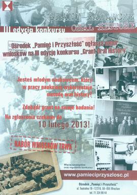 Ośrodek Pamięć i Przyszłość ogłasza nabór wniosków na III edycję konkursu Grant Oral History