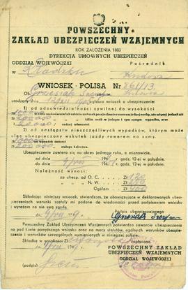 Wniosek - polisa Nr 861/13