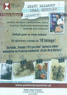 Ośrodek Pamięć i Przyszłość ogłasza nabór wniosków na II edycję konkursu Grant Oral History