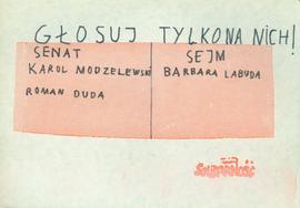Głosuj tylko na nich! - Senat: Karol Modzelewski, Roman Duda, Sejm: Barbara Labuda