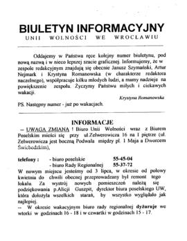 Biuletyn Informacyjny Unii Wolności