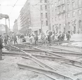 Remont i wymiana torowiska na skrzyżowaniu ulic Piłsudskiego i Świdnickiej we Wrocławiu