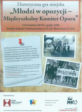 Młodzi w opozycji - Międzyszkolny Komitet Oporu: historyczna gra miejska