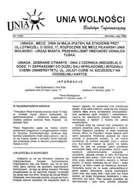 Biuletyn Informacyjny Unii Wolności - nr 17 (52)