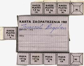 Karta zaopatrzenia 1981