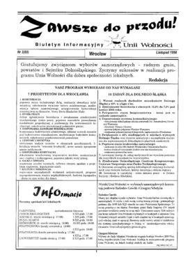 Biuletyn Informacyjny Unii Wolności - nr 3 (60)