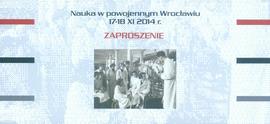 Nauka w powojennym Wrocławiu: zaproszenie na uroczyste otwarcie konferencji naukowej