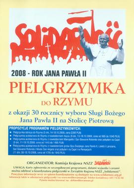 Pielgrzymka do Rzymu z okazji 30 rocznicy wyboru Sługi Bożego Jana Pawła II na Stolicę Piotrową